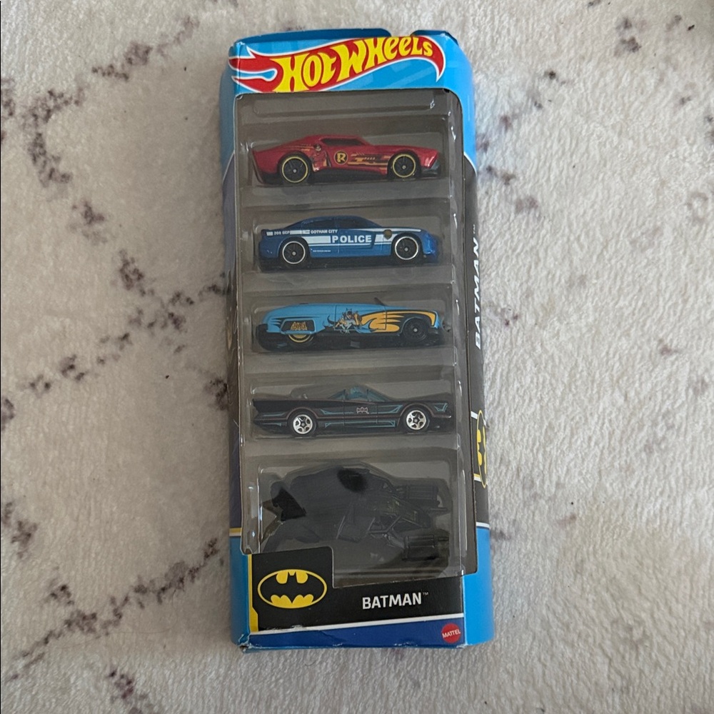 Mattel Hot Wheels Batman Car Collection - Red, Blue, Black